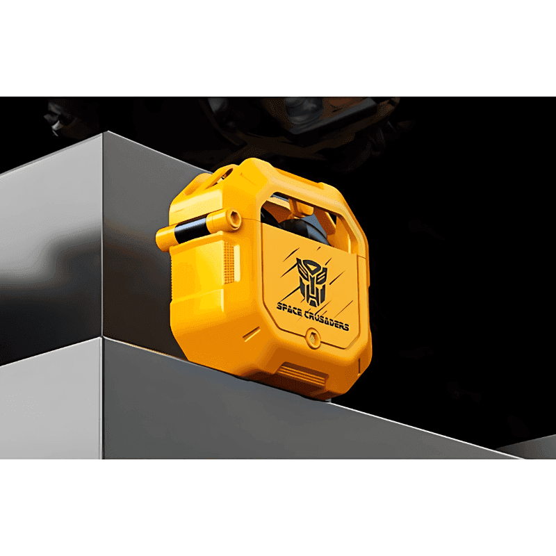 Détail du boîtier de charge des Écouteurs TWS Transformers TF-T12 Jaune