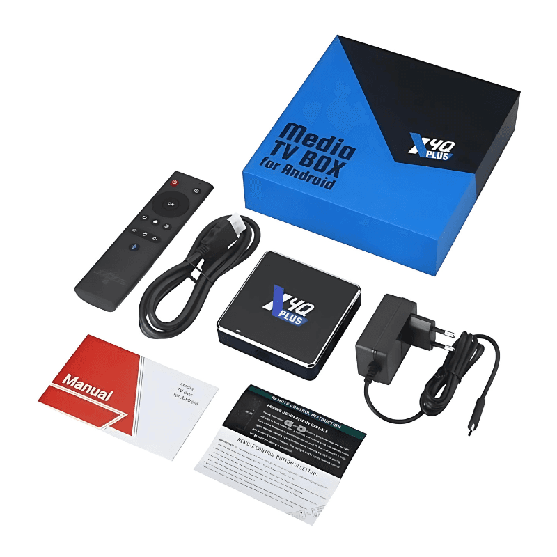 Conteúdo da caixa do Android TV Ugoos X4Q Plus S905X4 4GB/64GB
