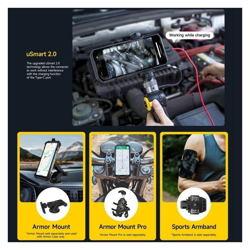 Conector de Ulefone Armor 27 12GB/256GB Preto - Telefone Robusto