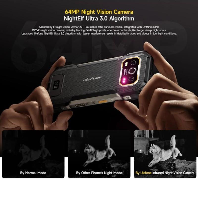 Visión nocturna de Ulefone Armor 27T Pro 5G 12GB/256GB Negro - Teléfono Móvil Rugged