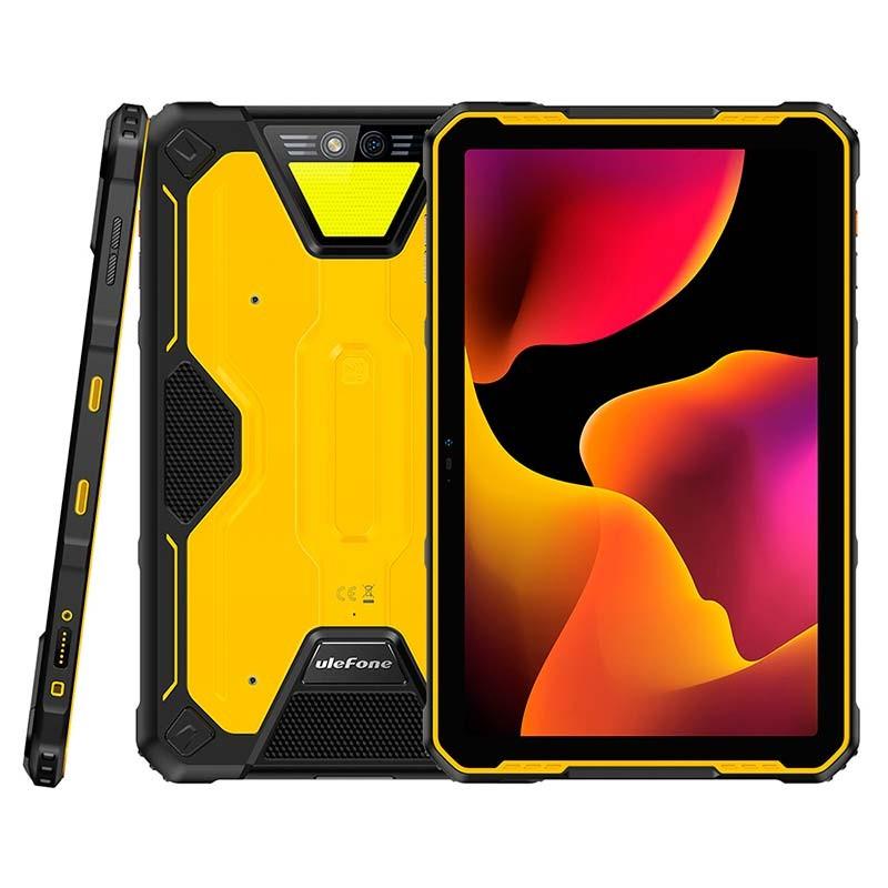 vista frontal, trasera y lateral de la Tablet Rugged Ulefone Armor Pad 2 Amarillo