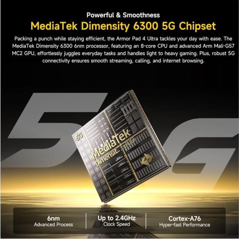 Redes 5G de [87801] [Ulefone Armor Pad 4 Ultra Thermal Version 5G 10.3 8GB/256GB Negro] [Otras Tablet] [Ulefone]  