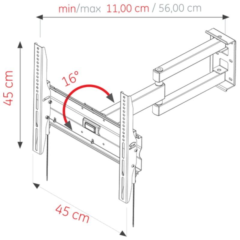 Dimensiones del soporte de TV Ultimate RX-1000 VESA 400 x 400 mm Negro