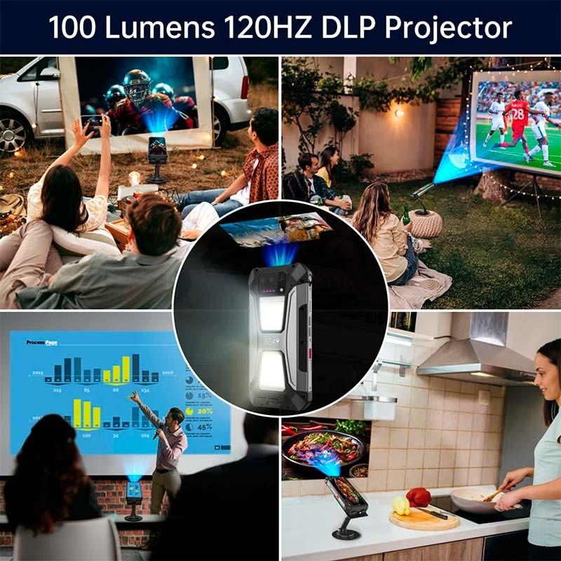 Unihertz 8849 Tank 2 Pro Projetor 12GB/512GB - Foto robusta para telemóvel com funções de projetor