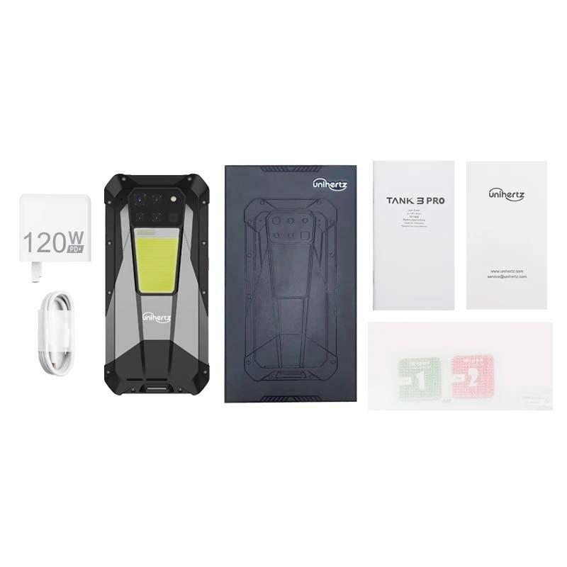 contenido del embalaje del Unihertz 8849 Tank 3 Pro 5G 18GB/512GB Negro