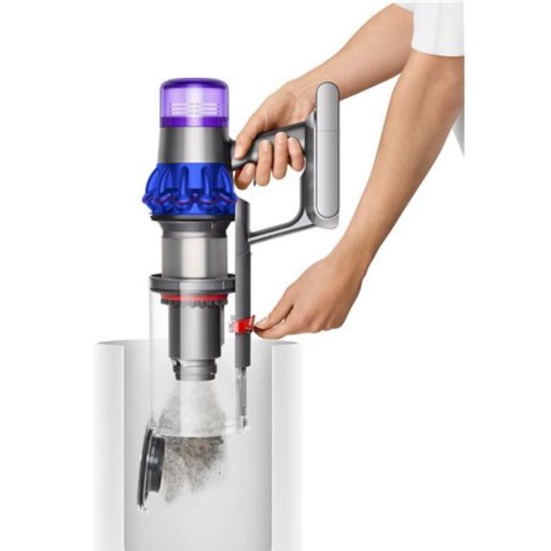 Dyson V15 Detect Fluffy Blue/Nickel - Aspirador sem fio/sem saco - Dyson V15 Detect Fluffy Blue/Nickel - Aspirador sem fio/sem saco - Esvaziamento do caixote do lixo