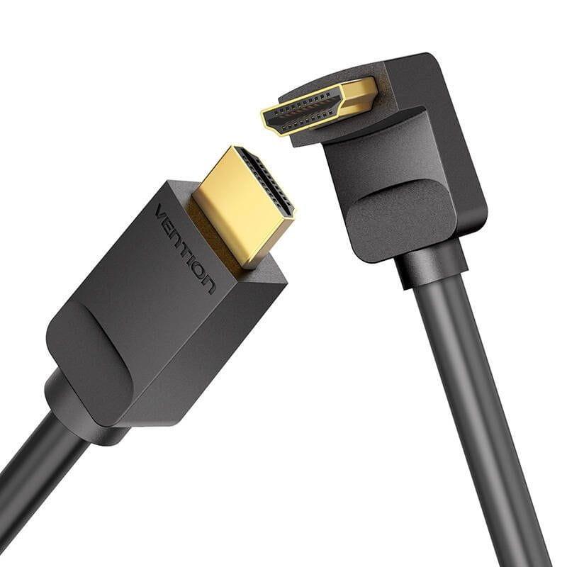Vention AARBI 90° 3m Negro - Cable HDMI 2.0 imagen de los conectores 