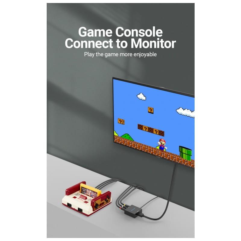 Vention AEFB0 - Convertidor  RCA a HDMI imagen con pantalla y consola