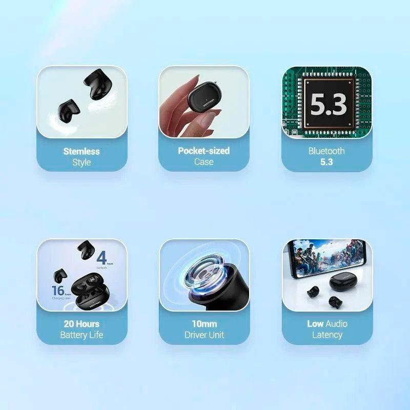 características de los Auriculares Bluetooth TWS Vention Tiny T12 Negro