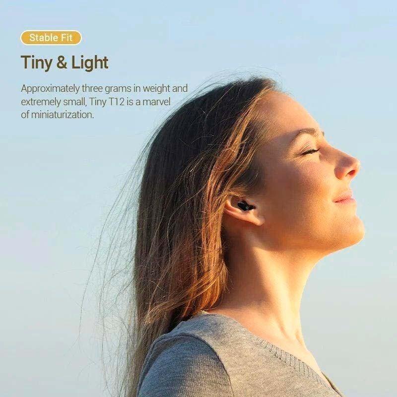 foto real de los Auriculares Bluetooth TWS Vention Tiny T12 Negro