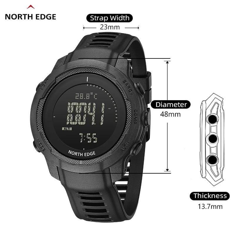 North Edge Vertico Black - Digital Watch imagem das suas medidas