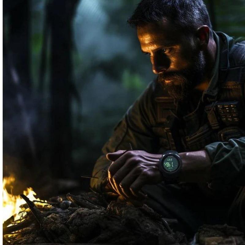 North Edge Vertico Black - Relógio digital com imagem iluminada