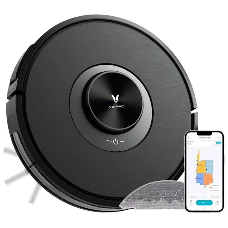 Viomi V5 Pro Robô Aspirador de Pó Preto APP Controle