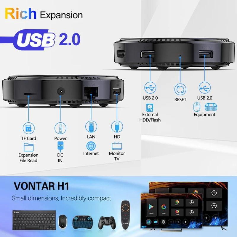 Conexiones de Vontar H1 H618 2GB/16GB WiFi 6 Android 12.0 - Android TV