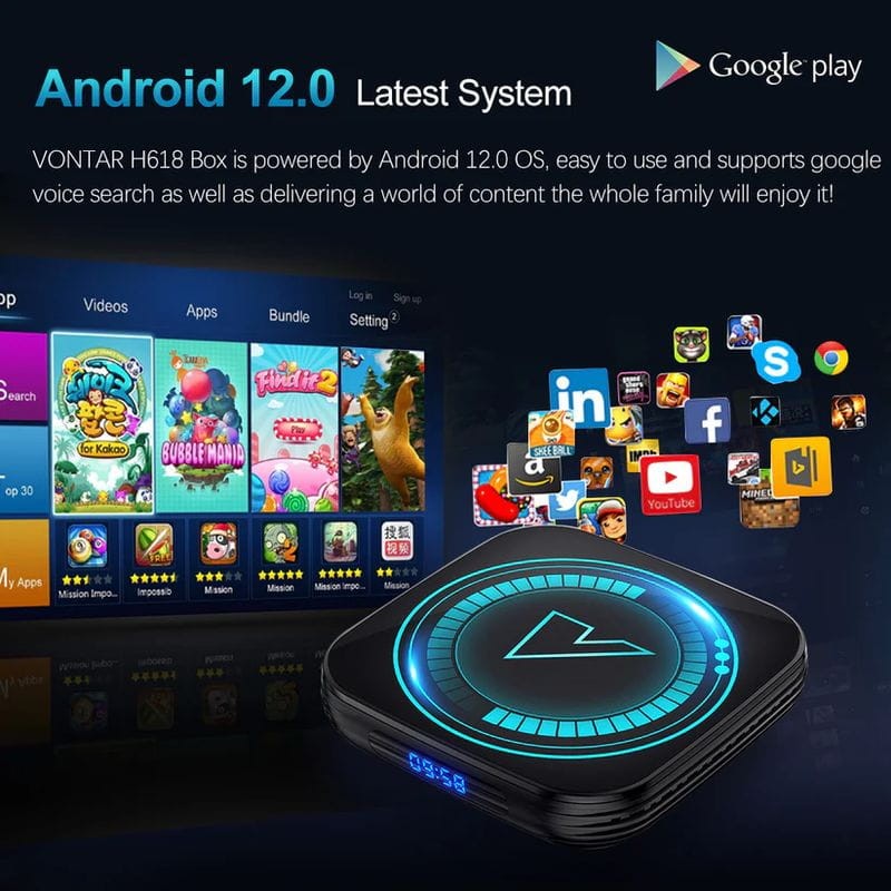 Adaptable Vontar H618 2GB/16GB 4K Android 12.0 - Android TV