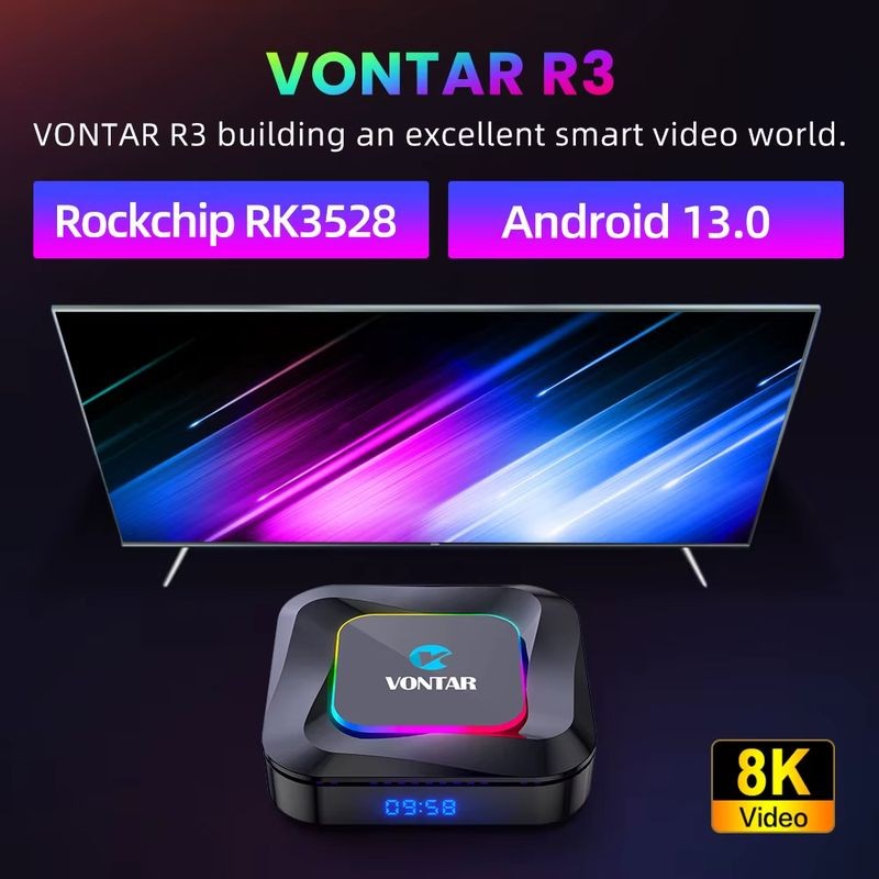 Processeur de Vontar R3 RK3528 4Go/32Go WiFi6 Android 13.0 - Android TV