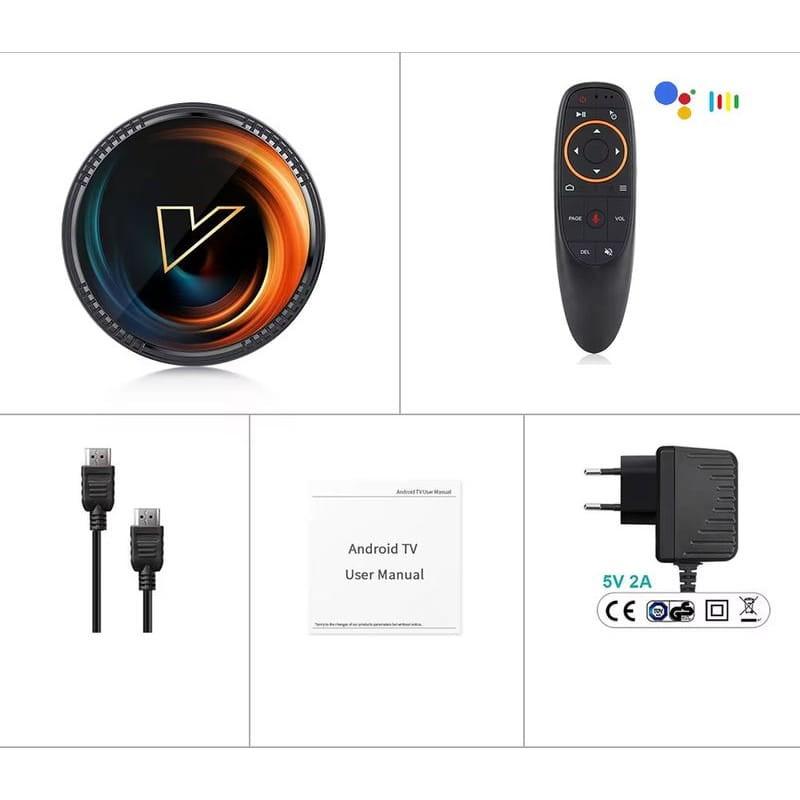 Contenido de la caja de Vontar W2 ATV S905W2 2GB/16GB Dual WiFi Android 11.0 - Android TV