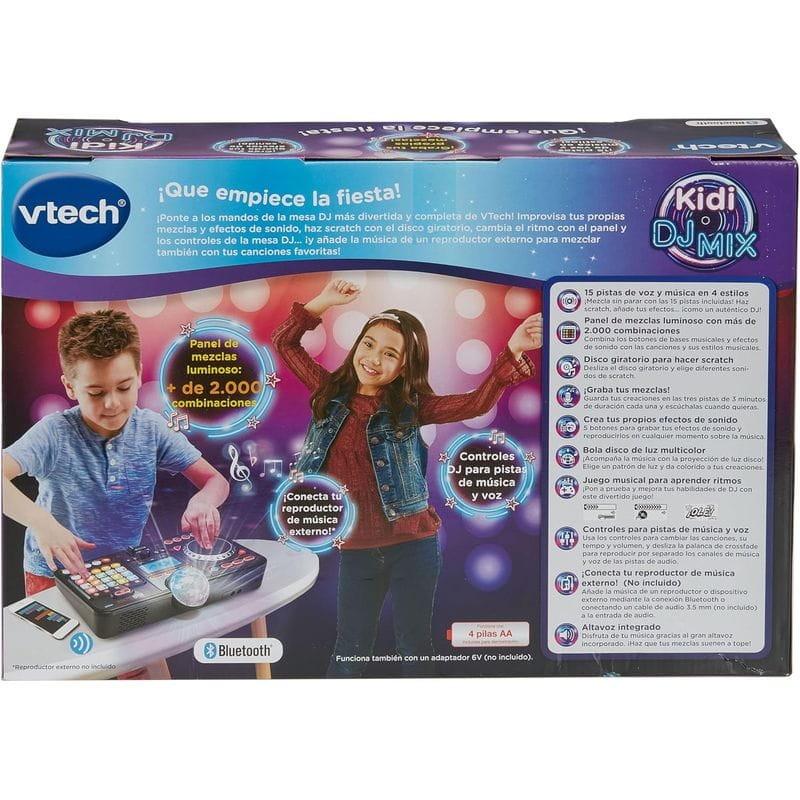 Trasera de caja de Vtech Kidi DJ Mix Mesa de mezclas Negro