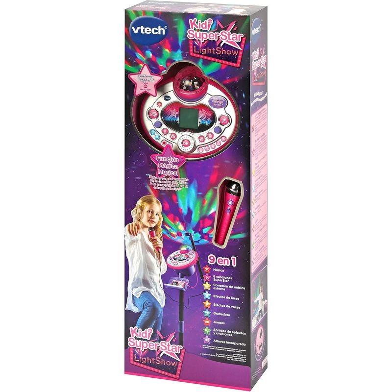 Caja de Vtech Kidi Superstar LightShow Micrófono Lila