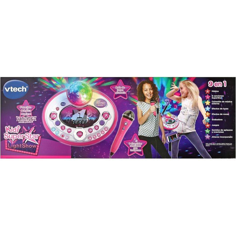 Trasera de la caja de Vtech Kidi Superstar LightShow Micrófono Lila