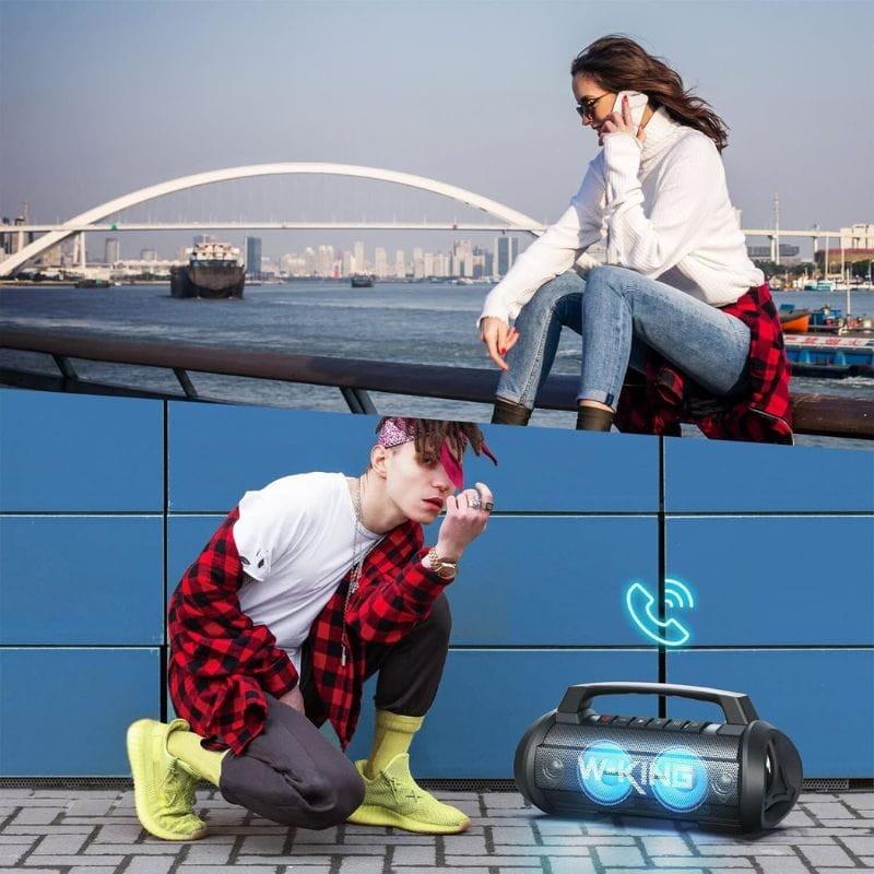 W-KING D10 70W negro - Altavoz Bluetooth imagen recibiendo llamadas