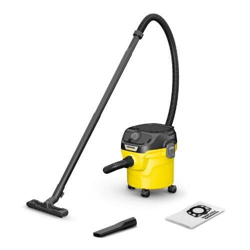 KARCHER WD1 Amarillo - Aspirador Seco/Húmedo imagen con accesorios