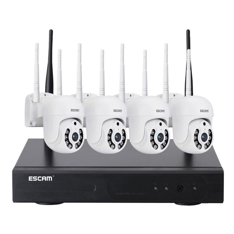 Kit de videovigilância IP Escam WNK717 Wifi 3MP 4 Câmaras Branco imagem