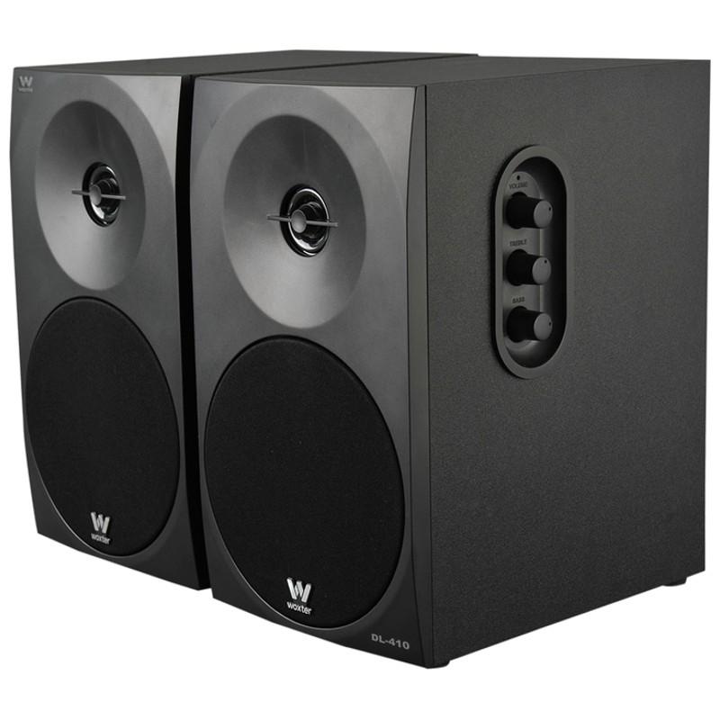 vista lateral del Sistema de Altavoces 2.0 Woxter Dynamic Line DL-410 Black