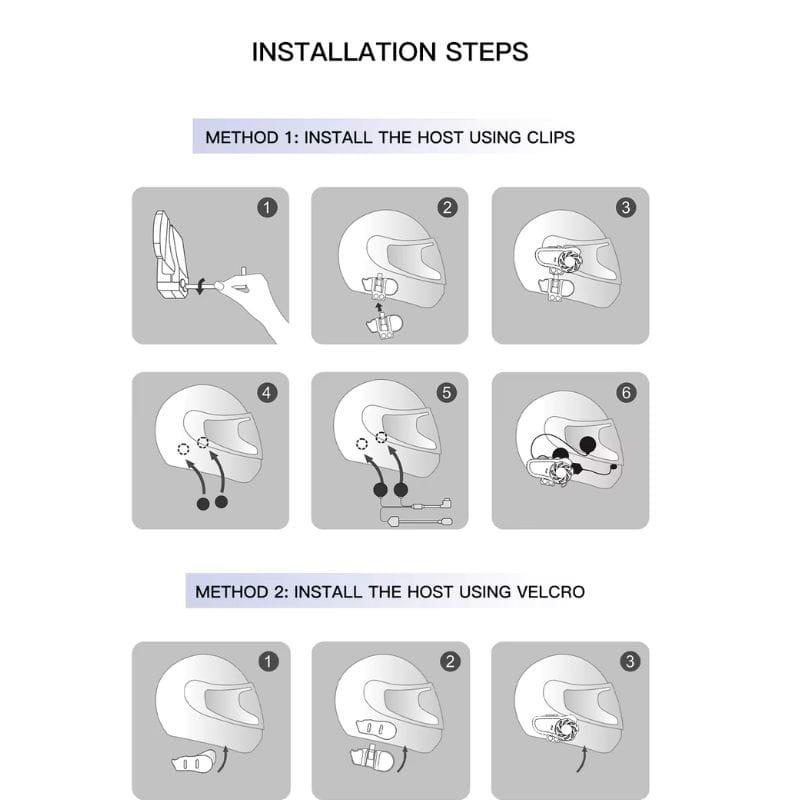 Hysnox X2 Bluetooth 5.0 Black - Intercom moto - instructions d'installation