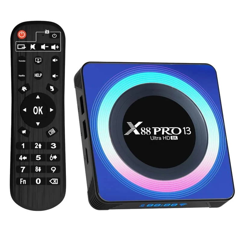 X88 PRO 13 4GB/32GB Caja Acrílica Android 13 – Android TV