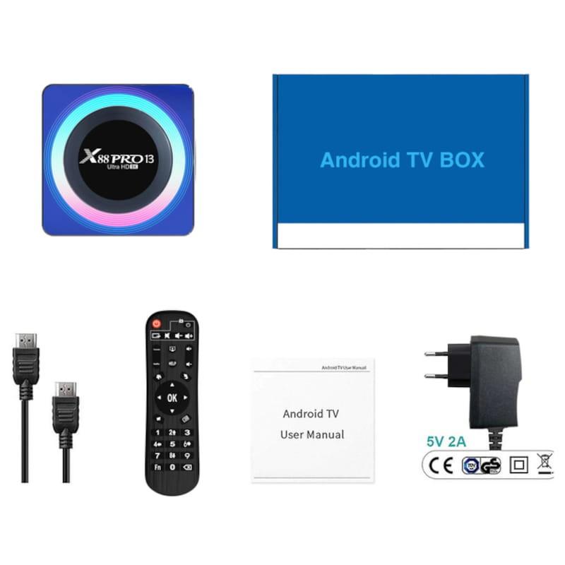 X88 PRO 13 4 Go/32 Go Boîtier Acrylique Android 13 – Android TV - Contenu