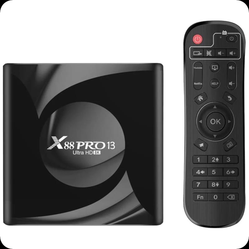 X88 PRO 13 4 Go/32 Go Smart System Android 13 Noir – Android TV