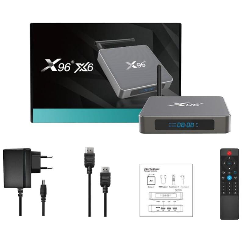 Contenido de la caja de X96 X6 RK3566 8GB/64GB Dual Wifi Bluetooth Control por Voz Android 11 - Android TV