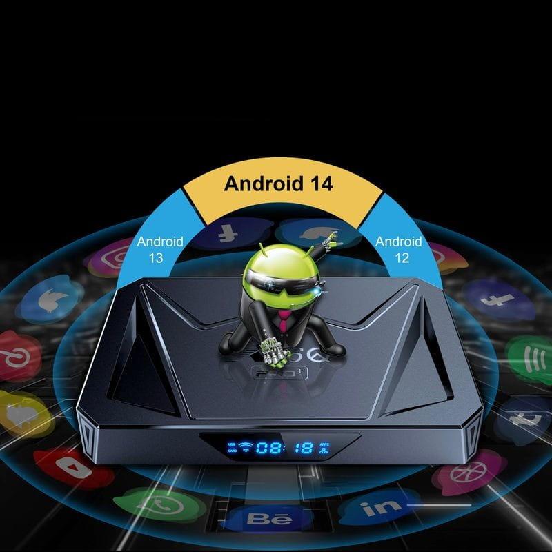 Potente X96Q Pro Plus H728 4GB/64GB Wifi Dual Android 14 Negro - Android TV