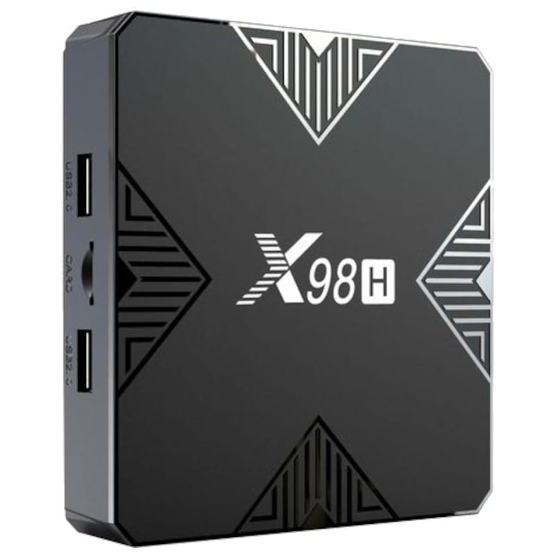 Frontal de X98H H618 2GB/16GB Dual Band Bluetooth Android 12 Negro - Android TV