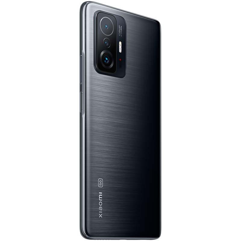 vista trasera y lateral derecho del Teléfono móvil reacondicionado Xiaomi 11T 8GB/128GB gris