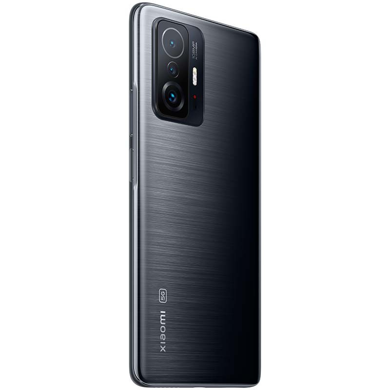 vista trasera y lateral derecho del Teléfono móvil reacondicionado Xiaomi 11T Pro 8GB/256GB gris