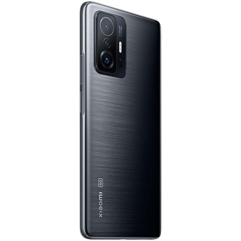 vista trasera y lateral derecho del Teléfono móvil reacondicionado Xiaomi 11T Pro 8GB/256GB gris