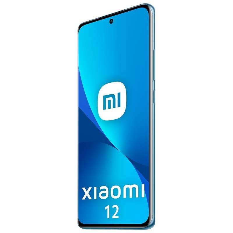 vista frontal y lateral derecho del Xiaomi 12 8GB/256GB Azul