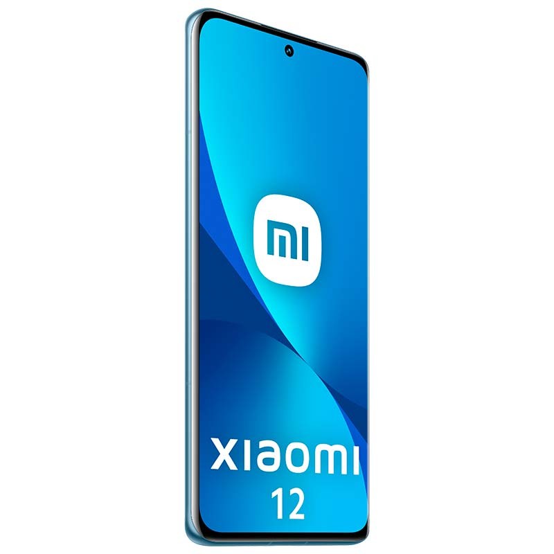 vista frontal y lateral izquierdo del Xiaomi 12 8GB/256GB Azul