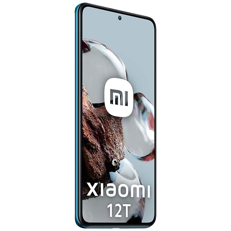 vista frontal y lateral izquierdo del Teléfono móvil Xiaomi 12T 8GB/256GB Azul