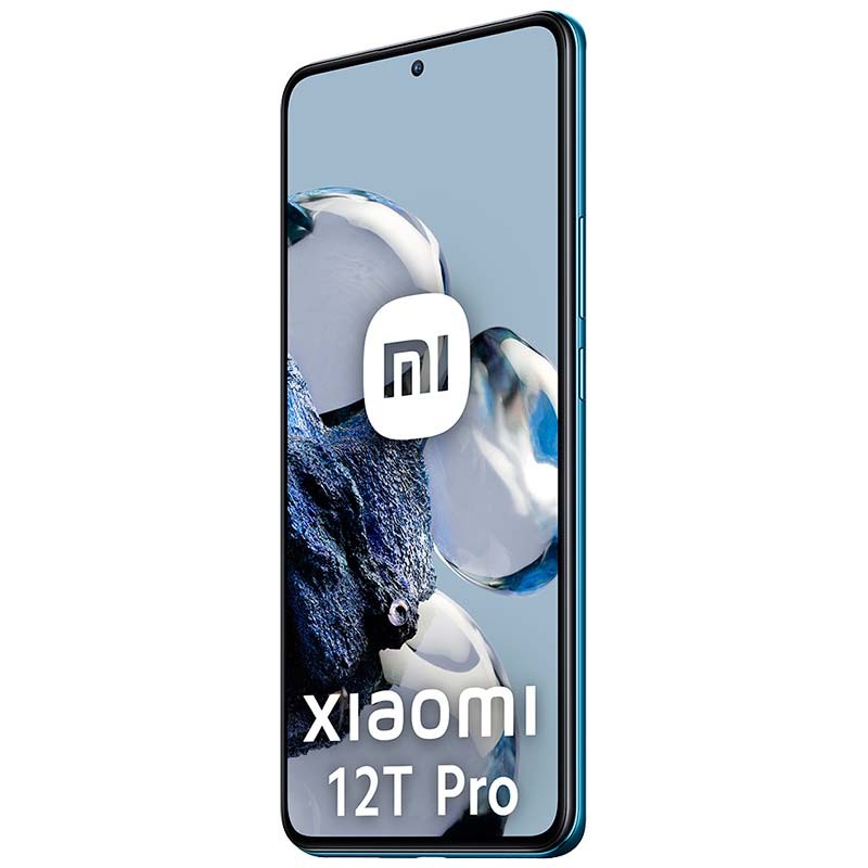 Xiaomi 12T Pro 12GB/256GB Azul reacondicionado oficial con pantalla casi sin bordes, cámara frontal en orificio central y diseño delgado en color azul