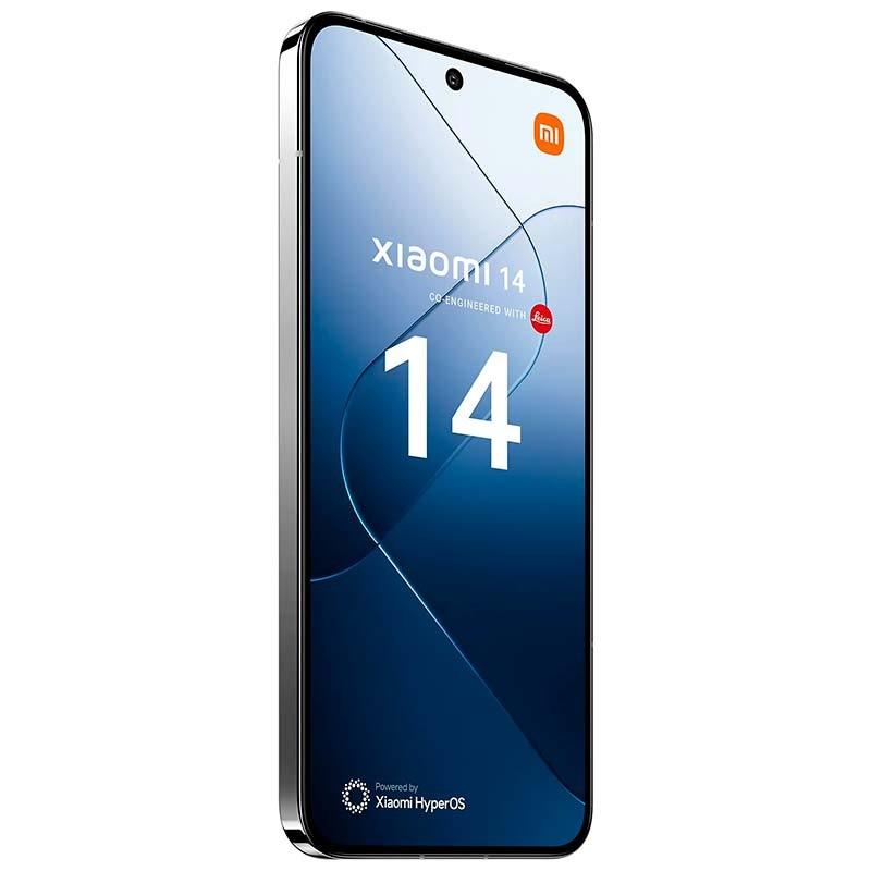 vista frontal y lateral del Teléfono móvil Xiaomi 14 5G 12GB/512GB Blanco