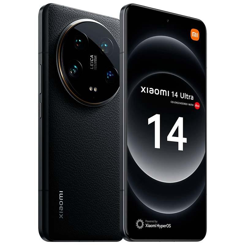 vista frontal, trasera y lateral del Teléfono móvil Xiaomi 14 Ultra 5G 16GB/512GB Negro