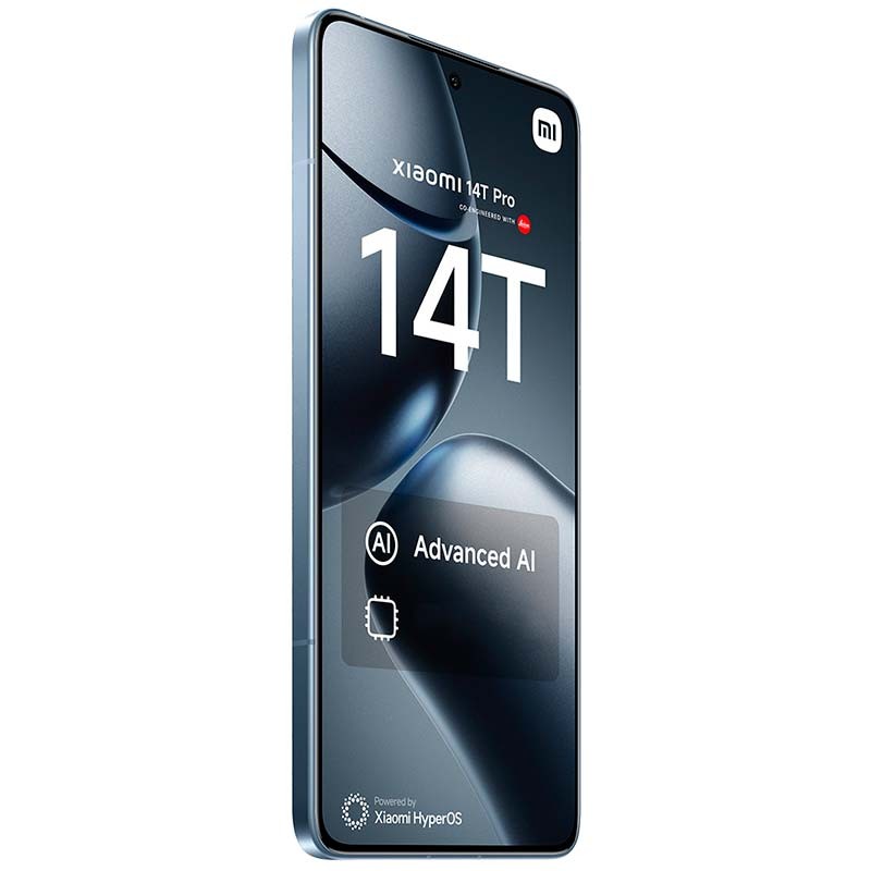 Xiaomi 14T Pro 5G 12GB/256GB Azul - vista frontal y lateral