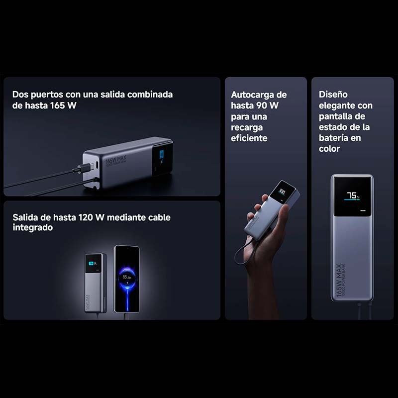 Xiaomi 165W Power Bank 10000mAh (Câble Intégré) - caractéristiques principales