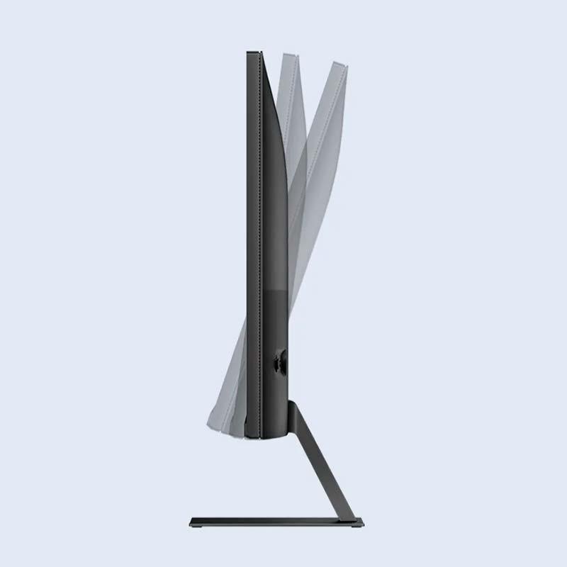 Perfil lateral del monitor Xiaomi 2K A27Qi 27 pulgadas IPS, diseño delgado en color negro con soporte ajustable de inclinación y base estable