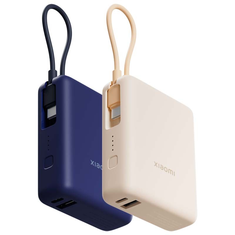 Xiaomi 33W Power Bank 10000mAh Bleu - câble intégré et compartiment de rangement