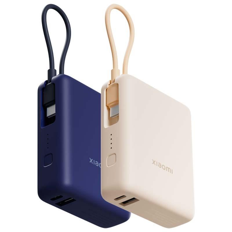 Xiaomi 33W Power Bank 10000mAh Bleu - câble intégré et compartiment de rangement