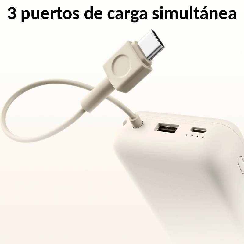 Xiaomi 33W Power Bank 20000mAh (Cable Integrado) Azul - puertos